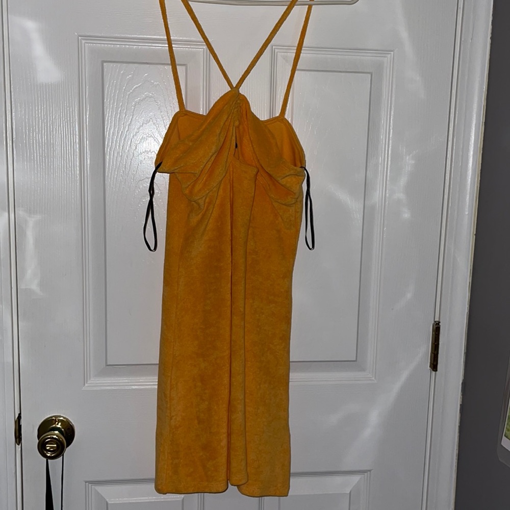 Orange cut out Terri cloth short dress